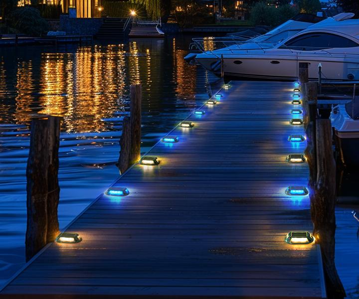 FabStyl Durable Aluminum Solar Driveway Deck Dock Light, 9 RGB Lighting Colors Modes, Ourdoor Waterproof Decorative Light Lamp for Ground, Pathway, Boat Dock, Step, Walkway, Path, Garden, Lane, Yard, Patio FabStyl Durable Aluminum Solar Driveway Deck Dock Light, 9 RGB Lighting Colors Modes, Ourdoor Waterproof Decorative Light Lamp for Ground, Pathway, Boat Dock, Step, Walkway, Path, Garden, Lane, Yard, Patio