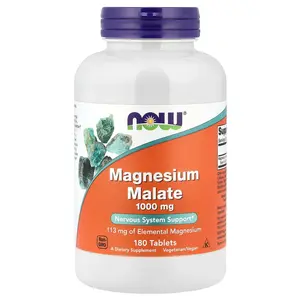 NOW Foods Magnesium Malate, 1,000 mg, 180 Tablets