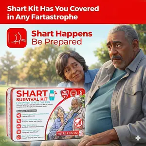 Funny Shart Survival Ultimate Poop PrankGag Gift Set Contains Wet Wipes Disposable Underwear Tissues and Hilarious Badge.Novelty Fart Potty Pack Greatfor Friends or Family Humorous