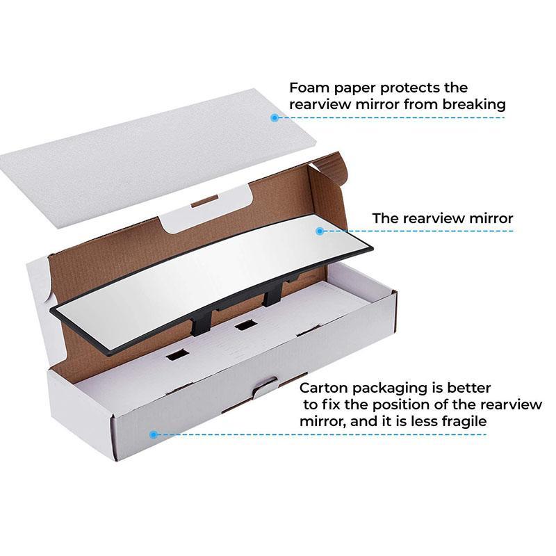 L- Inch Panoramic Convex real view Mirror, Interior Clip-on Wide Angle to Reduce Blind Spot Effectively for Car SUV Trucks Clear Visibility Safety Install Rearview High Definition