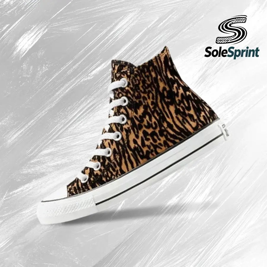 Converse Chuck Taylor All Star HiLeopard Print– Women's Lifestyle Sneakers – shoes for woman -Vintagen - Canvas Shoes, Lightweight Breathable Design, Comfortable Everyday Wear, Casual Street Style - back to school - A17948F