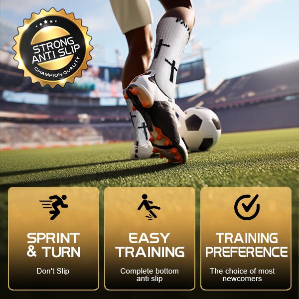 Men's Athletic Cushioned 6-Pack Crew Socks with Arch Compression for Secure Fit - White & Black Options Available