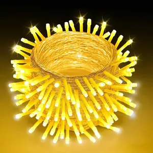 VEVOR LED Christmas String Lights,  200 LED, 76 ft Connectable Warm White Christmas Lights Outdoor, with 8 Modes, Auto Timer, Twinkle Fairy Lighting Plug in, Waterproof for Tree Yard Patio Decoration