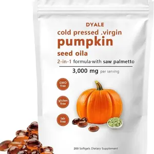 Pumpkin Seed Oil with Saw Palmetto,200 Softgels | Cold Pressed, Pure Virgin Oil, Essential Fatty Acids & Phytosterols | Supports Hair, Urinary, Bladder & Prostate Health | Non-GMO