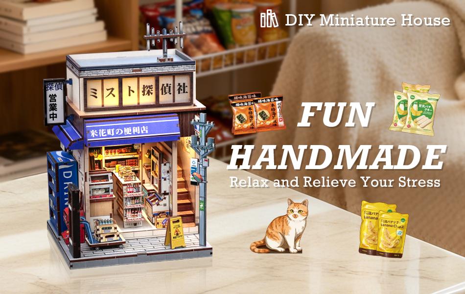 CUTEBEE Beika-cho Convenience Store Book Nook Kit DIY Miniature House Japanese Detective Store Dollhouse Booknook for Adults Tiny House Bookshelf Decor 3D Wooden Puzzle Gifts