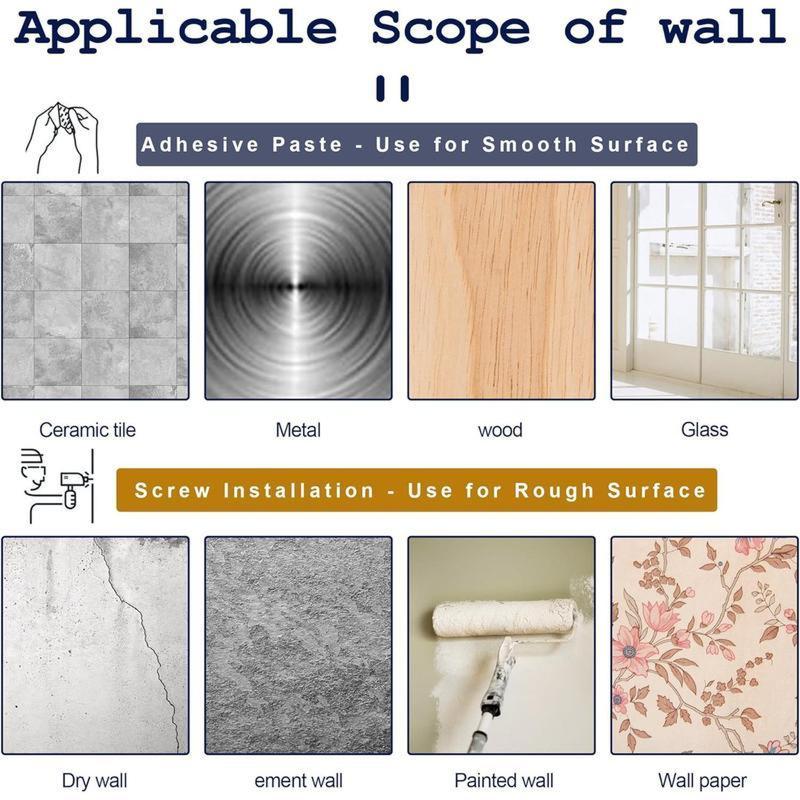 10 Pack No Drill Curtain Rod Brackets, Holding Up to 17 lbs, PET Curtain Rod Holders, Adjustable Curtain Hangers for Bedroom Bathroom and Living Room