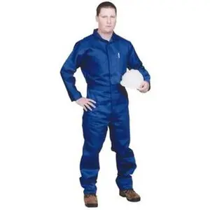 Stanco Safety Products Size M Royal Blue HRC 2 Flame Resistant/Retardant Coveralls 38 to 40" Chest, Indura, 7 Pockets, Zipper Closure, Snap Cuffs, Straight Ankles FRI-681RB-M