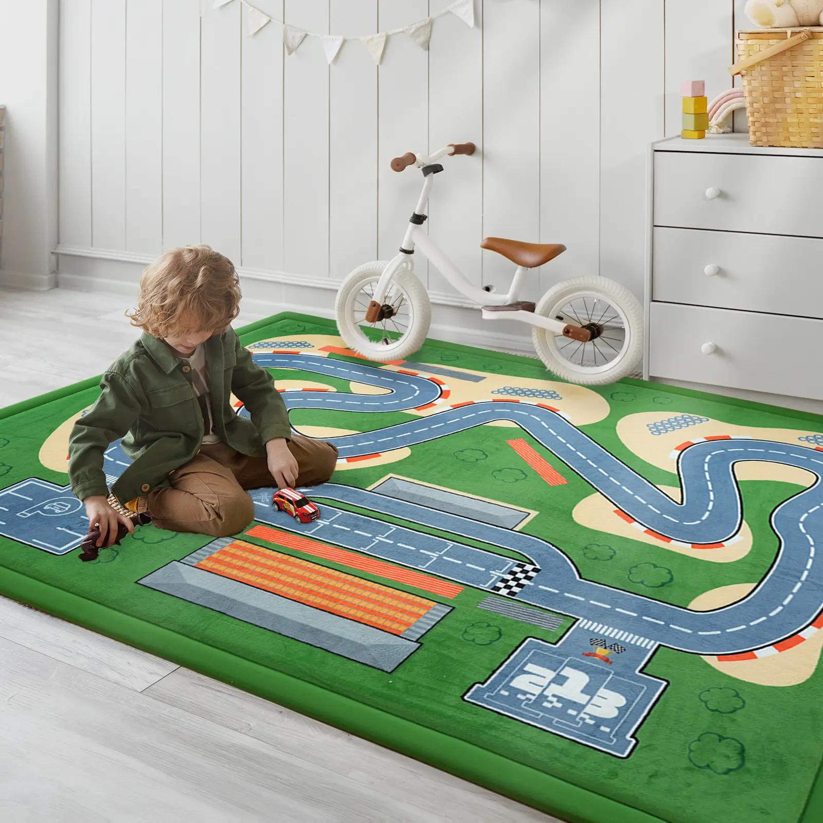 PaPaMat 1.3" Thick Plush Baby Play Mat – Memory Foam Splash Game Mats for Crawling & Playroom Use, Non-Slip & Shock-Absorbing