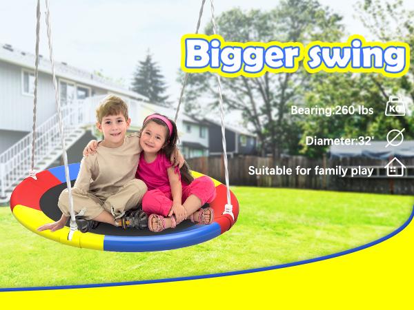 Mersco Heavy-Duty Metal Swing Set - 440lbs Capacity, 32in Saucer, 26.2in Belt Seat Playground Equipment with Sturdy Ultra-Safe Frame, Kids Backyard Outdoor Toy Decor Gear Mersco Heavy-Duty Metal Swing Set - 440lbs Capacity, 32in Saucer, 26.2in Belt Seat Playground Equipment with Sturdy Ultra-Safe Frame, Kids Backyard Outdoor Toy Decor Gear