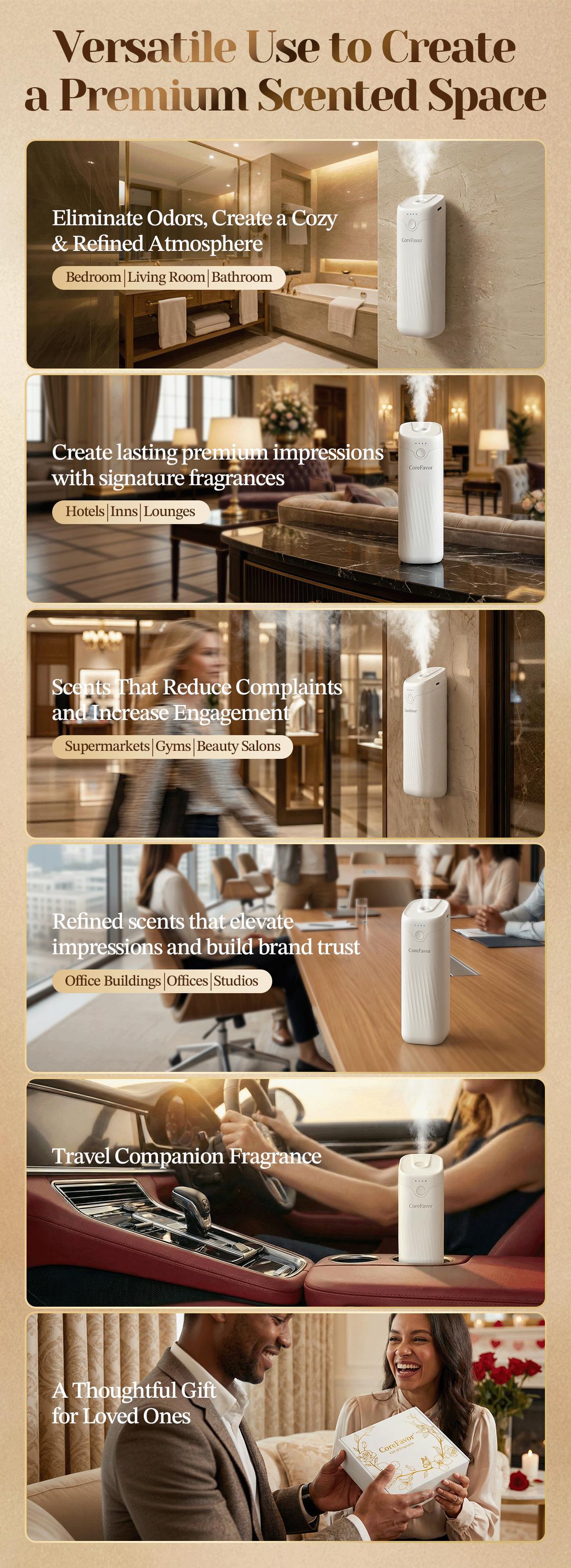 CoreFavor Waterless Essential Oil Diffuser with 120ml Oil, Portable Battery-Operated Cold Air Aroma Scent Machine, 4 Adjustable Intensity Levels, Quiet Diffuser for Bedroom, Office, Bathroom&Car CoreFavor Waterless Essential Oil Diffuser with 120ml Oil, Portable Battery-Operated Cold Air Aroma Scent Machine, 4 Adjustable Intensity Levels, Quiet Diffuser for Bedroom, Office, Bathroom&Car