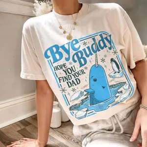 [Graphic Tee]Bye Buddy Hope You Find Your Dad Sweatshirt, Buddy Narwhal Xmas T Shirt, Christmas Classic Movie Crewneck, Whale Festive Gift 5IWZK.