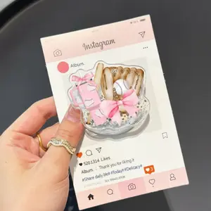 Softball Girl Phone Grip, Pink Bow Baseball Softball Phone Holder, Cute Sports Coquette Phone Stand, Game Day Girly Phone Accessory