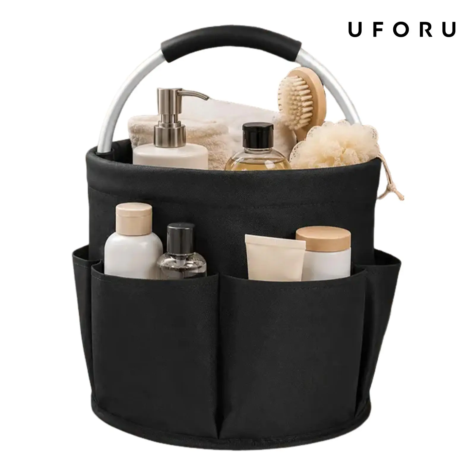 UFORU Large-capacity, thickened carry storage basket—foldable for easy storage, lightweight and portable. A versatile home storage item that makes it easy to store cleaning supplies, towels, and various small items, keeping your home tidy.