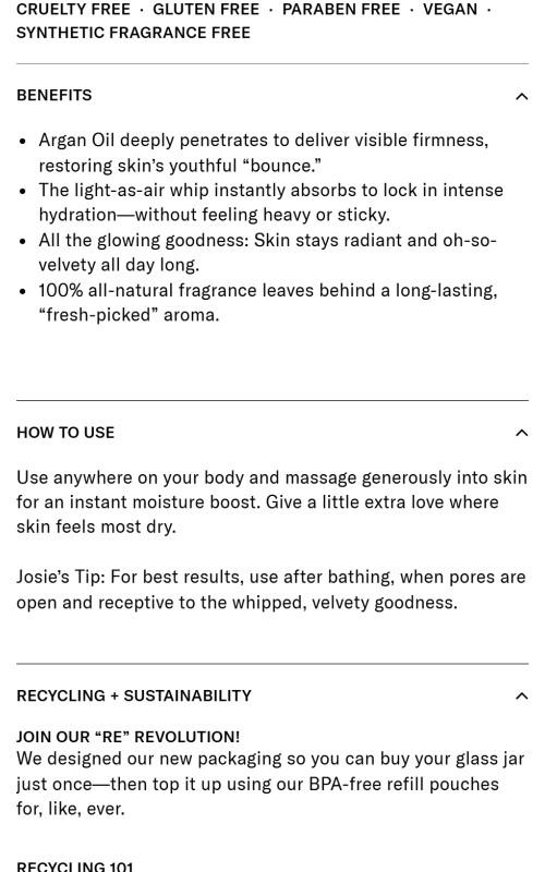 Whipped Argan Oil Body Butter Whipped Argan Oil Body Butter