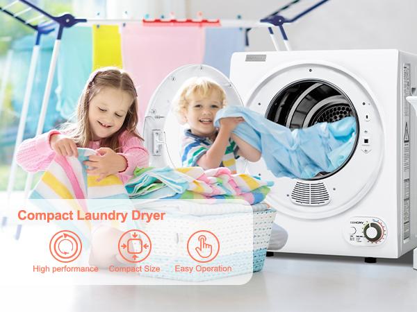 【LIVE】Euhomy 110V Portable Clothes Dryer 850W Compact Laundry Dryers 1.5 cu.ft Front Load Stainless Steel Electric Dryers Machine with Stainless Steel Tub for Apartment,RVs,Dorms,White Easy Control