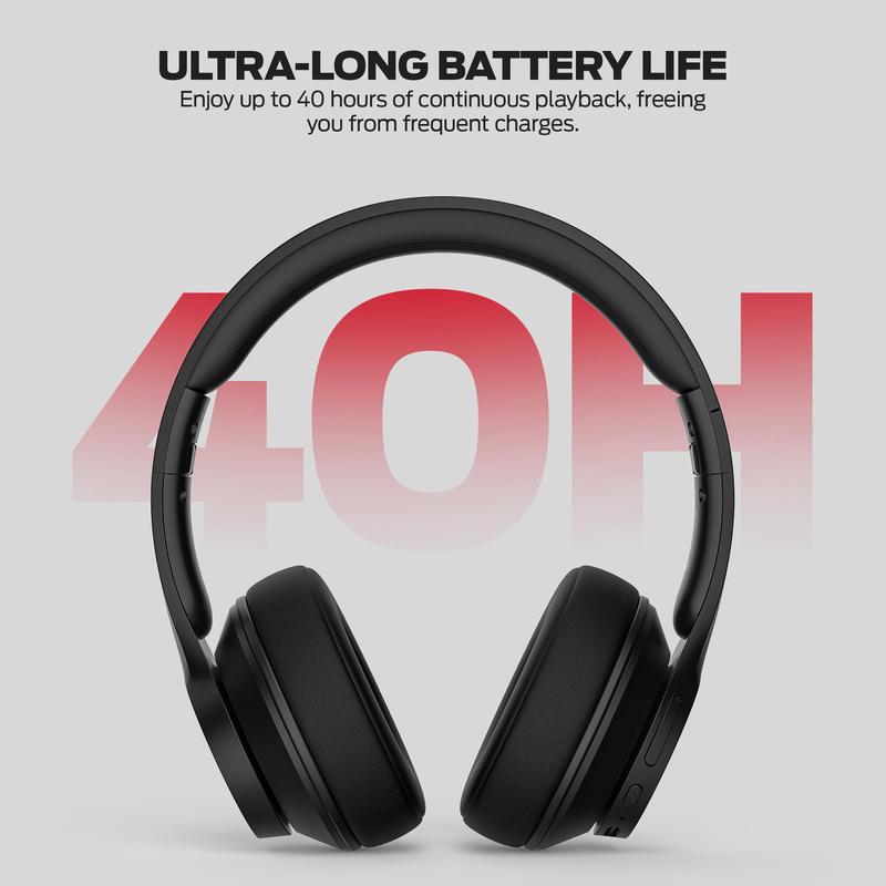 Monster Bluetooth Headphones Set – Includes Over-Ear Wireless Headphones and Ear Buds Ear-Hook Earphones, Deep Bass, Clear Sound, Noise Cancelling Mic, Noise Isolation, IPX5 Waterproof, 40H + 80H Playtime, Ideal for Travel, Work & Gifts for Men and Women