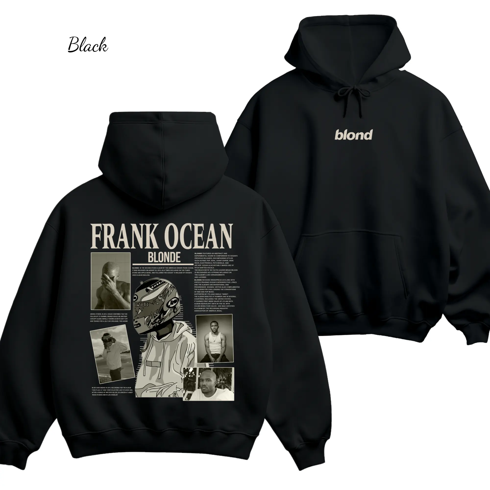 Frankk Ocean Graphic Hoodie, Vintage Album Collage Sweatshirt, Retro Hip Hop Rap Music Merch, Heavyweight Streetwear Pullover Unisex
