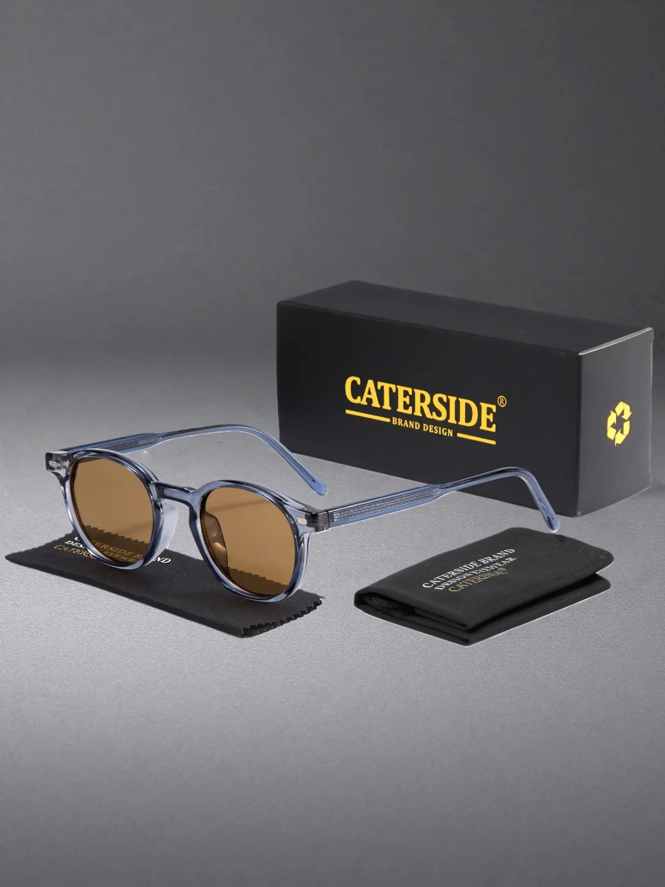 Caterside Classic Round Frame Sunglasses, Polarized Tr Ultra-Light Frame, Casual Style, Unisex, All Seasons, Perfect for Daily Activities