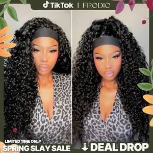 [Blend]Frodio Veralux™  Blend Human Hair 22" Deep Wave Headband Wig – Glueless, Beginner-Friendly, Curly Elastic Band Wig