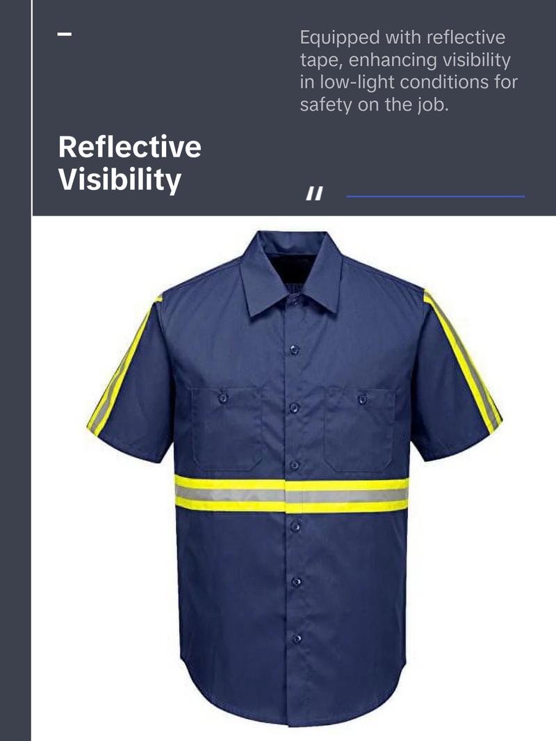 F124 Mens Reflective Iona Xtra Short Sleeve Work Shirt Navy, 4X-Large F124 Mens Reflective Iona Xtra Short Sleeve Work Shirt Navy, 4X-Large
