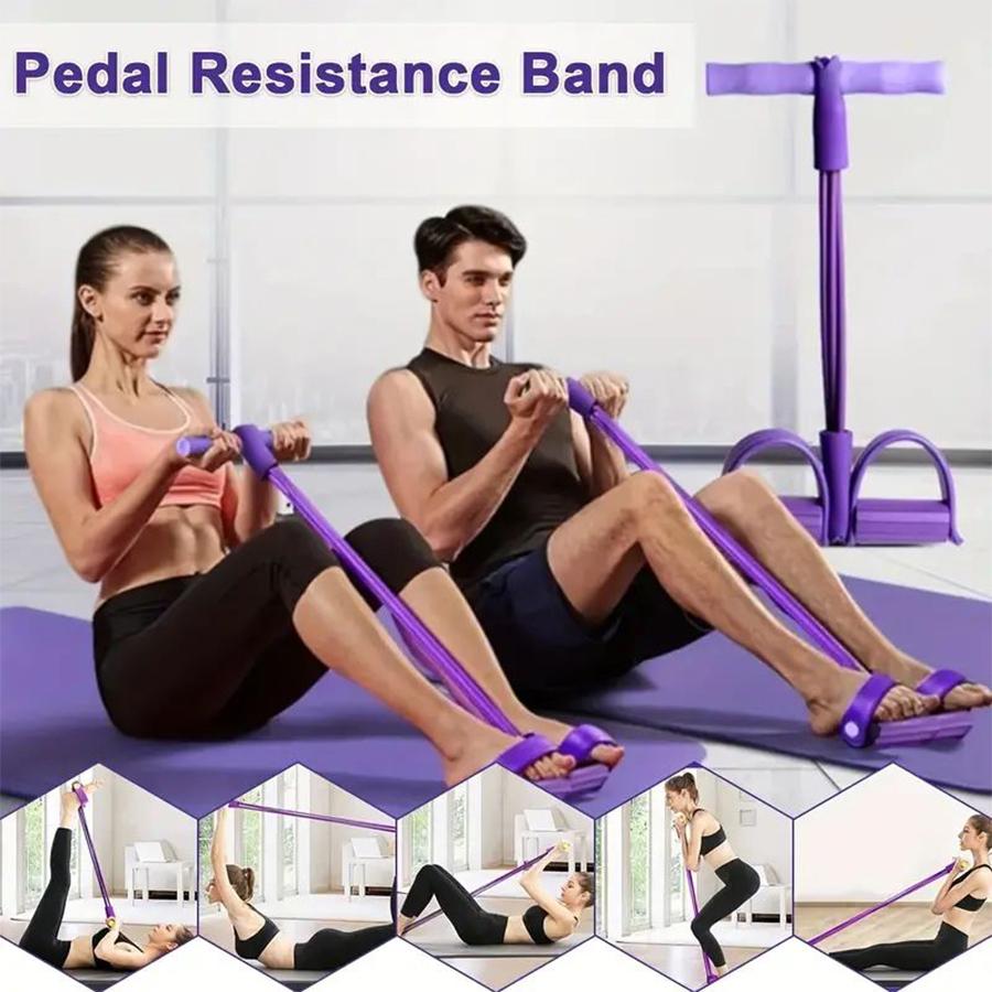 Elevate Your Fitness Routine with the 1Pc 6-Tube Elastic Yoga Pedal Pull Resistance Band for Abdominal Waist Arm and Leg Stretching Ideal for All Levels