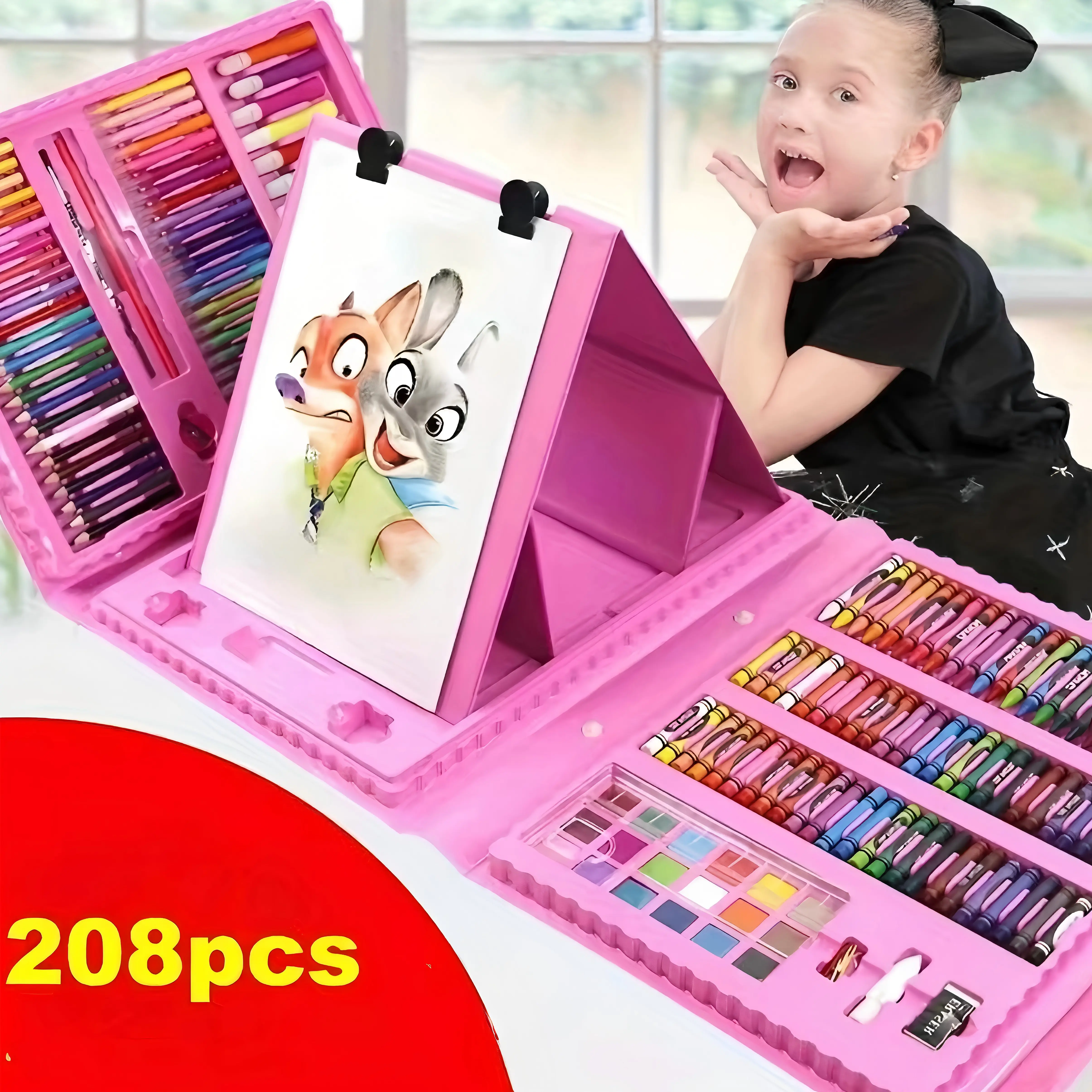 208pcs Super Large Art Set for Kids, Colorful Art Supplies, Coloring Supplies, Crayons, Colored Pencils, Markers, Perfect Gift for Children tiktokshopbacktoschool,back to school,back to school haul