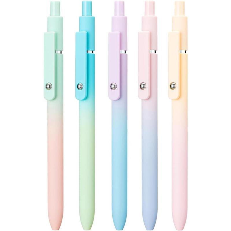 10 Pcs Black Gel Pens – Smooth 0.5mm Fine Tip, Quick-Dry Ink, Aesthetic Gradient Design | Must-Have Study Tools for Back to School Office Stationery Supplies