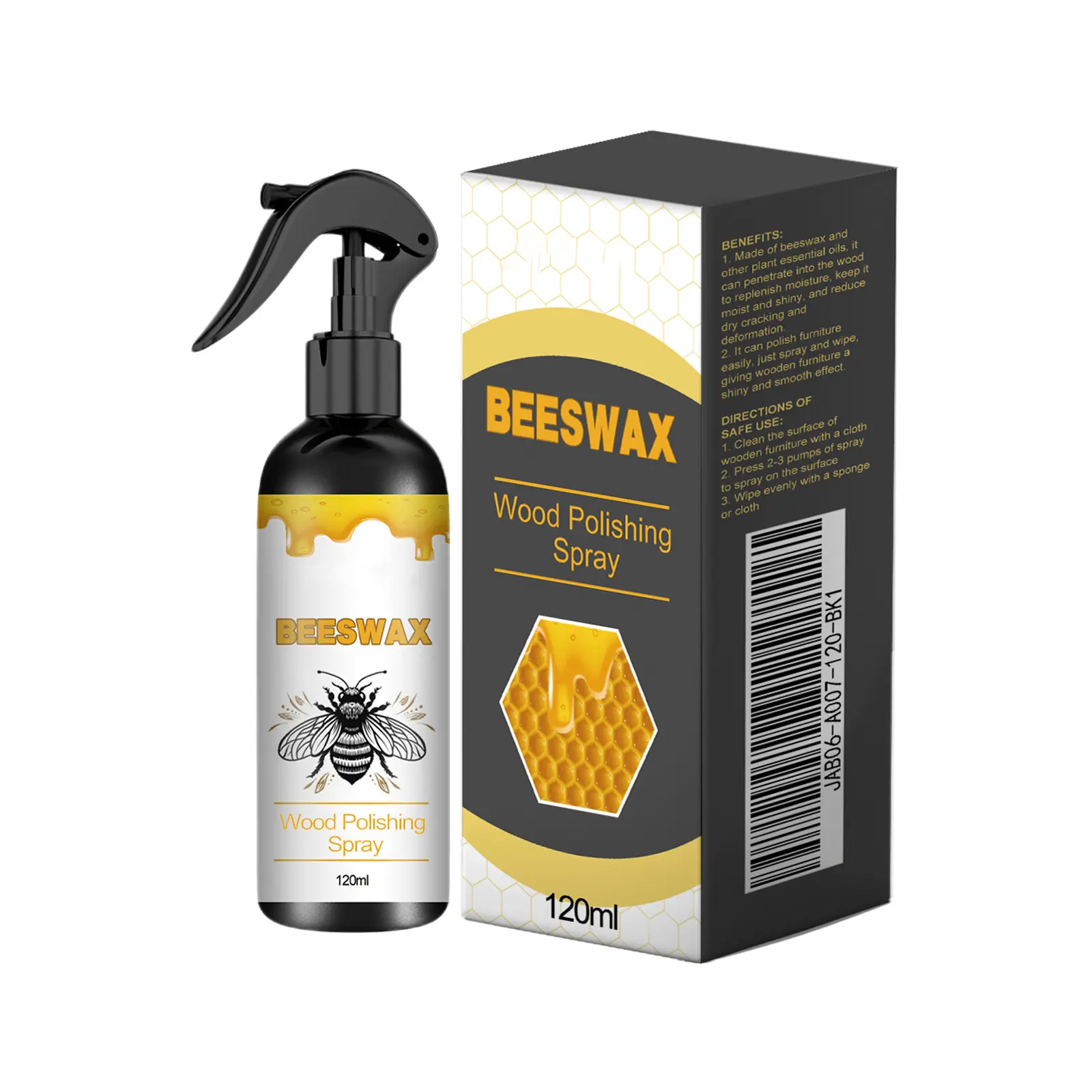 Beeswax Wood Polishing Spray with Fragrance - Cleaning, Scratch Repair, Refinishing Restorer, Gloss Boost Conditioner for Hardwood Furniture, Floors - Household Home Renovation Essential Tool