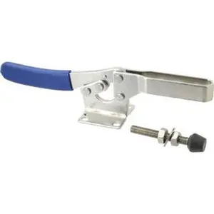 Gibraltar GIB-D-235USS Manual Hold Down Toggle Clamp - 850 Lb Holding Capacity, Horizontal Handle, 70° Handle Movement, 92° Bar Opening, U-Bar Design, Flanged Base, Electro-Plated Zinc Finish, Stainless Steel Build