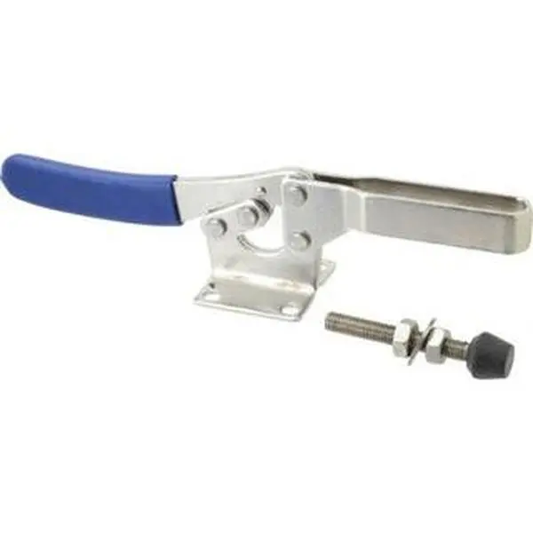 Gibraltar GIB-D-235USS Manual Hold Down Toggle Clamp - 850 Lb Holding Capacity, Horizontal Handle, 70° Handle Movement, 92° Bar Opening, U-Bar Design, Flanged Base, Electro-Plated Zinc Finish, Stainless Steel Build