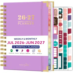 Academic Planner 2026-2027, July 2026 - June 2027 Weekly ＆ Monthly Planner/Calendar with Ruler, 12 Monthly Tabs, 4 Planning Stickers, 5.7" X 8.4", Daily Organizer Planner for School Teachers Students