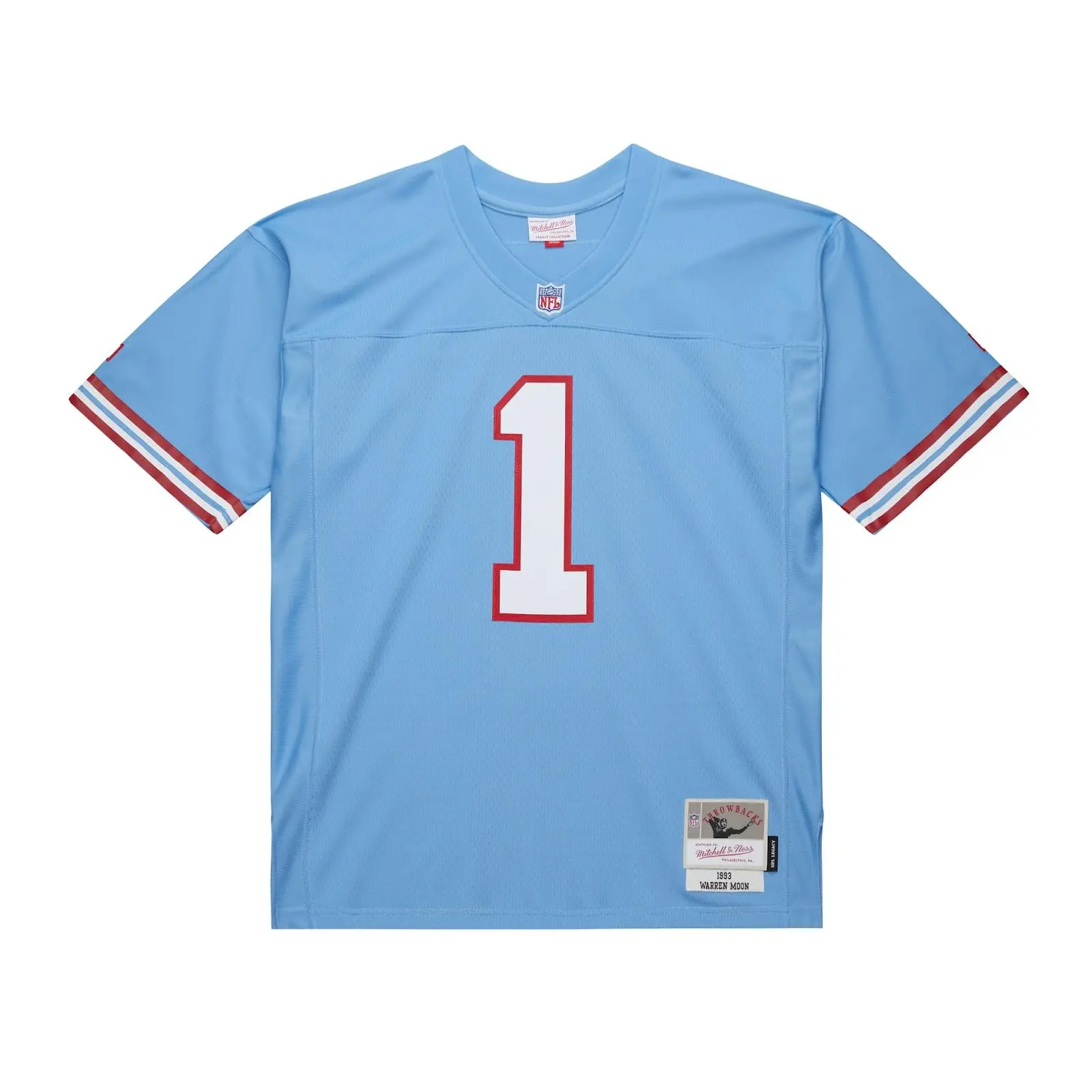 Mitchell & Ness Tennessee Oilers 1993 Light Blue Classic Legacy Jersey, American Football Fanwear for Sports Enthusiasts