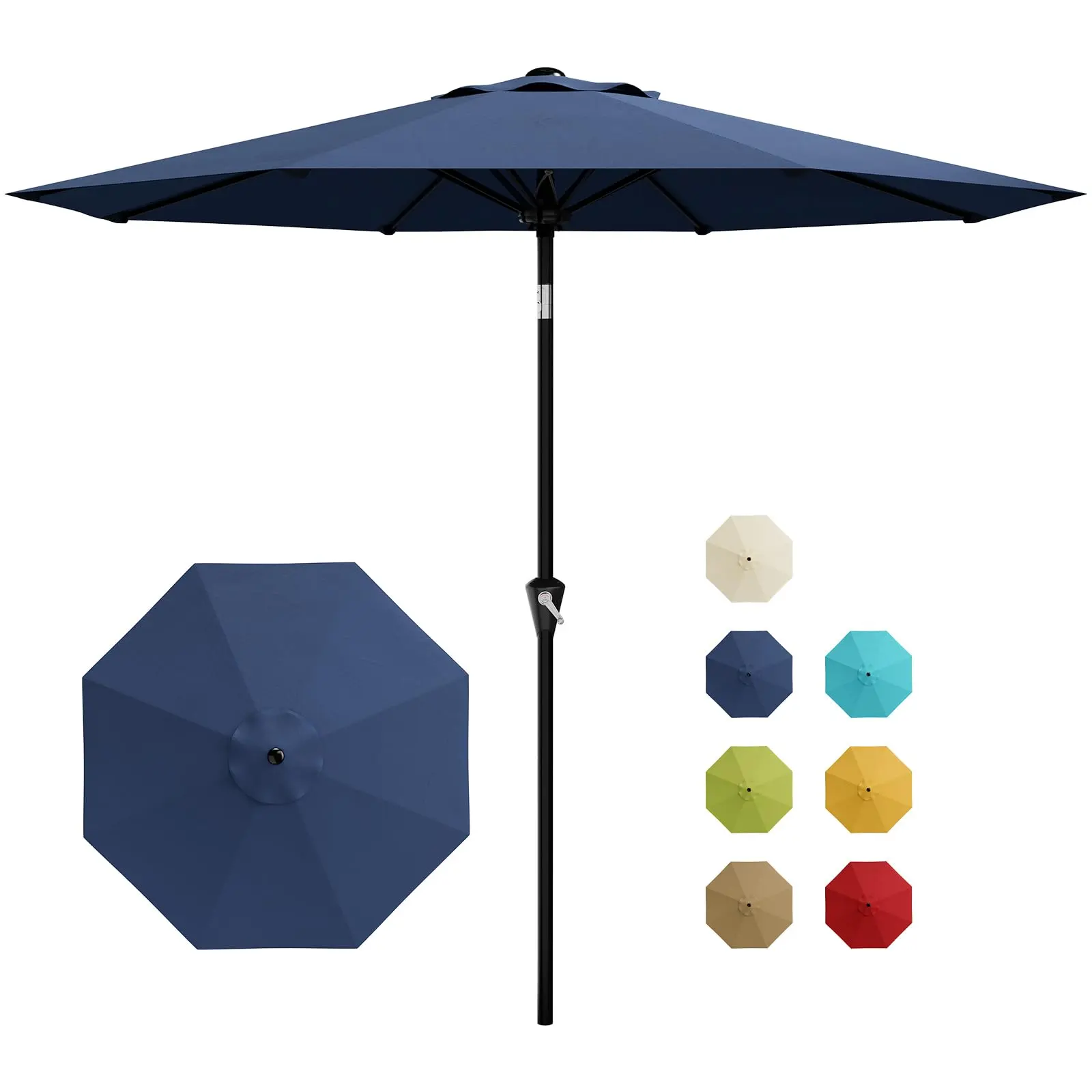 Garvee 10-Foot Outdoor Patio Umbrella - Crank Lift, Tilt Button, 8 Durable Ribs, UV Protection, Waterproof Patio Parasol for Poolside Use, Outdoor Patio Umbrellas
