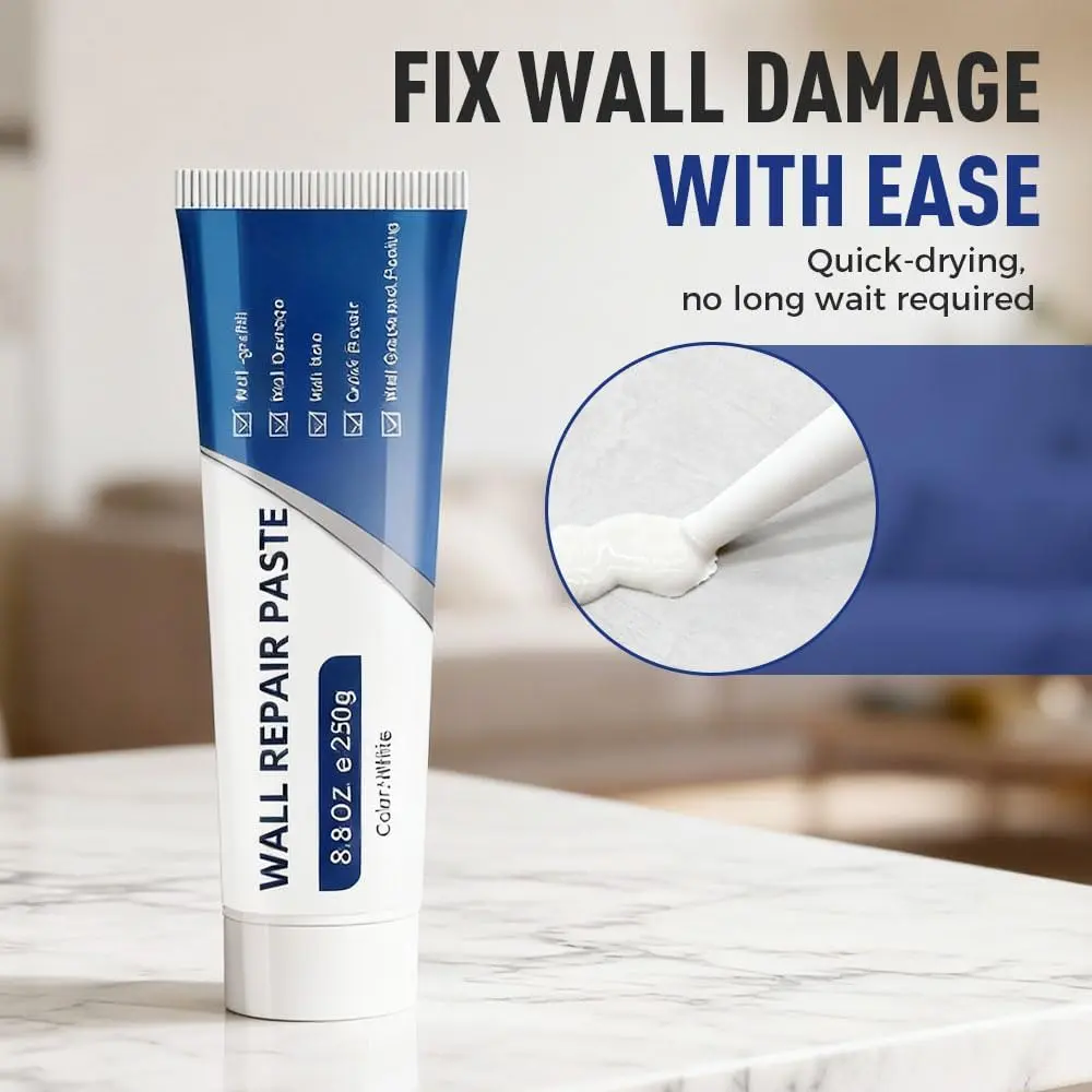 2026 New Drywall Patch Repair Kit - Includes Scraper, Quick-Dry Wall Repair Paste, Mending Compound - for Holes, Cracks - Ideal for DIY Home Fixes & Professional Spackle Needs