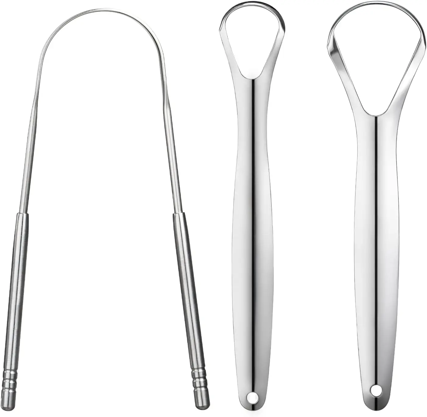 3 PCS Metal Tongue Scraper, Tongue Scrapers for Adults, Stainless Steel Tounge Scrappers, Tounge Scraper, Portable Tongue Scrappers YLYL Oral Lightweight