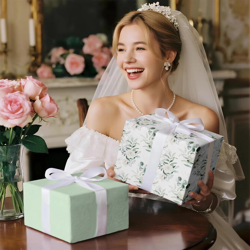 RUSPEPA Vintage Floral Gift Wrapping Paper Roll 17 Inches × 16.4 Feet Mini Roll for Birthdays Weddings Parties and Holiday Celebrations with Elegant Floral Design