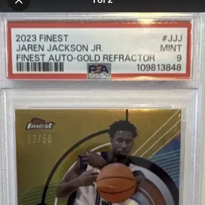 Topps 2023 Finest Jaren Jackson Jr. JJJ Autograph Gold 23/50 PSA 9 Basketball Card