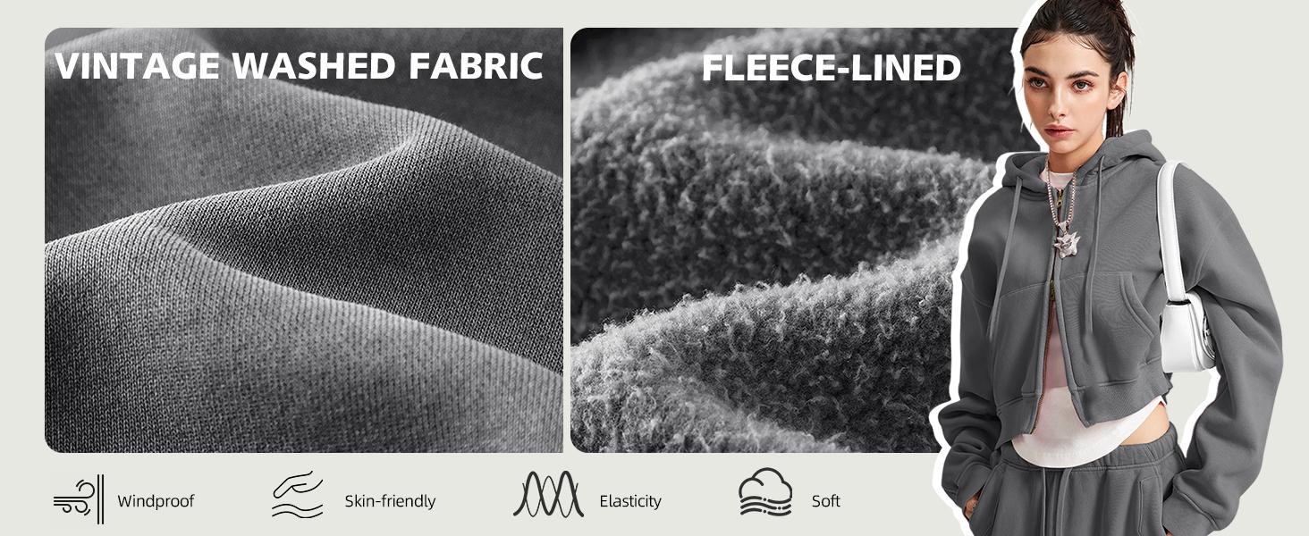 Arssm Women’s Cropped Zip-Up Hoodie – Acid Wash Double Zipper Short Sweatshirt for Trendy Streetwear & Casual Fall Outfits