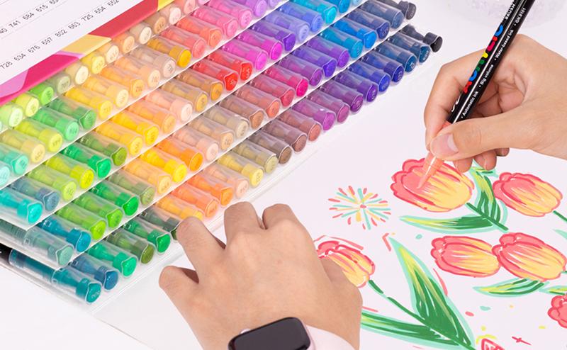 36 Color Acrylic Paint Pens, Soft Brush Tip Acrylic Paint Markers,Quick-Drying Waterproof Acrylic Markers for Canvas, Rock Painting, Wood, Stone, Glass, Ceramic, Fabric Painting, DIY Crafts