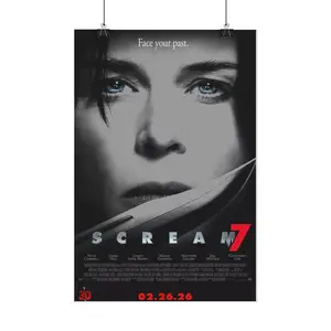Scream 7 (2026) Horror Movie Poster - Modern Film Art Printed Canvas Poster - Gift Poster - Movie Fan Collectible