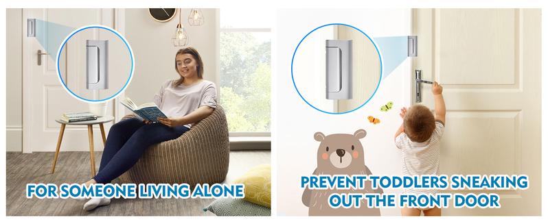 Door Reinforcement Lock 800lbs Home Security Force Child Proof Front Door Inside Safety Dual Unlocking Easy Install Burglar Proof Family Protection