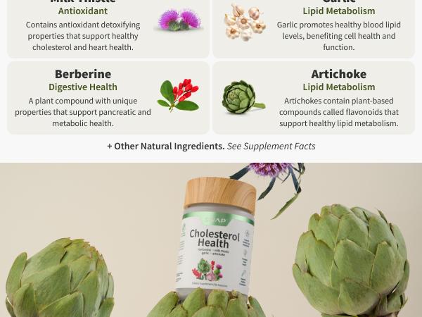 Snap Supplements - Cholesterol Health - Support Healthy Cholesterol Levels & Natural Heart Health - 3rd party tested
