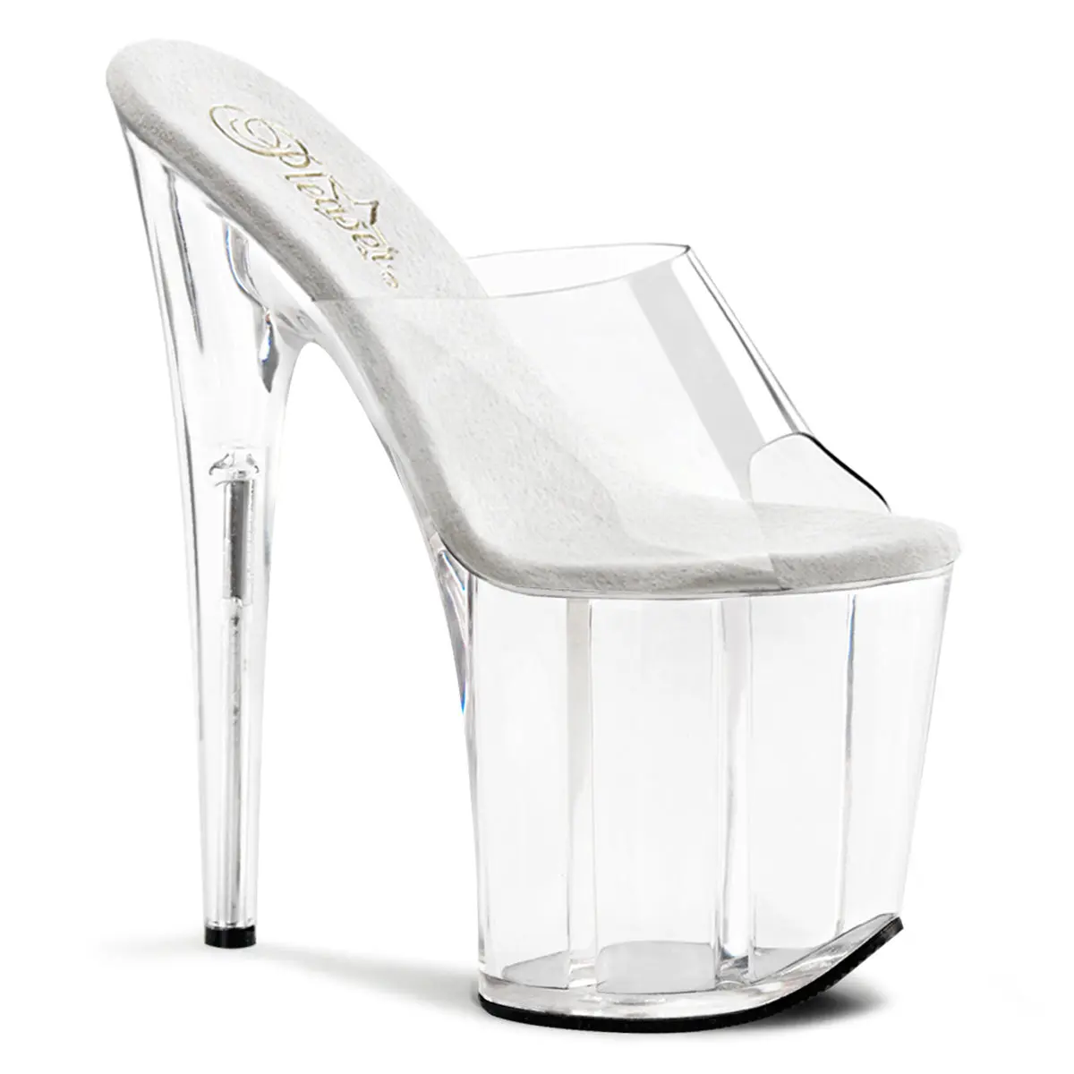 Pleaser 801 Women's High Open Toe Platform Heeled Slide Sandals - Minimalist Women's Footwear, Stylish Shoe for Casual Wear