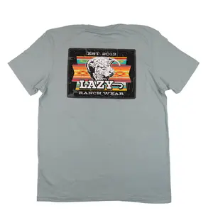 Lazy J Ranch Feed Yard Short Sleeve T-Shirt - Sage Blue