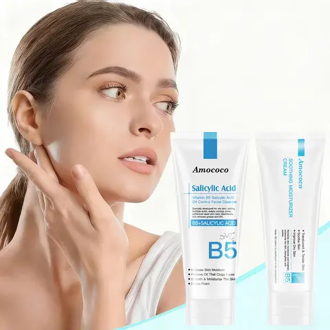 B5 Facial Cleanser & B5 Face Cream Repair + Hydrate Set - Multi-Skin Friendly Single Item Skincare Kit, Gentle Cleansing No Tightness, Deep Hydration, Soothing, Long-Lasting Moisturization for Soft Smooth Healthy All Skin Types