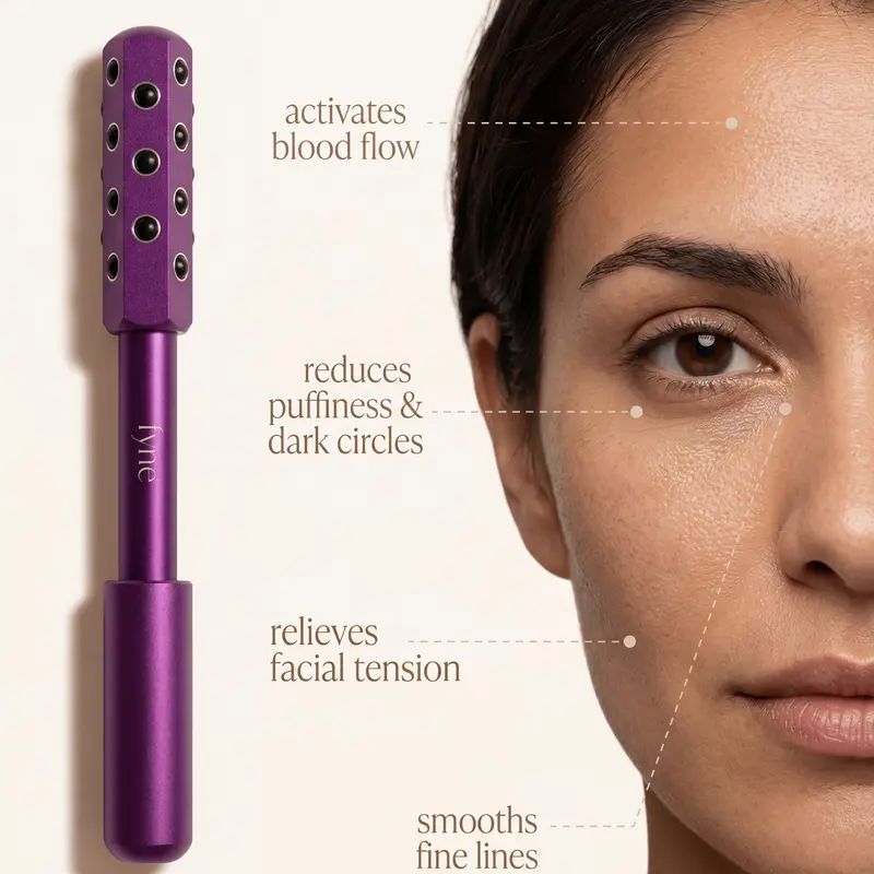 30-Germanium-Stone Unscented 0.5lb Facial Roller Booster - Compact Adults' Skincare Sculpting Tool for Daily At-Home Use, Facial Lifting, Skin Firming, Contours, Uplifts, Conditions Skin, Boosts Radiance, Smooths Complexion