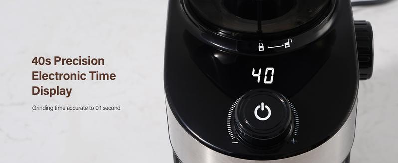 SHARDOR Burr Coffee Grinder 3.0, 32 Grind Settings for Espresso, Pour Over, Drip, and French Press, Adjustable Timer, Easy-Clean Chamber for Home Brewing