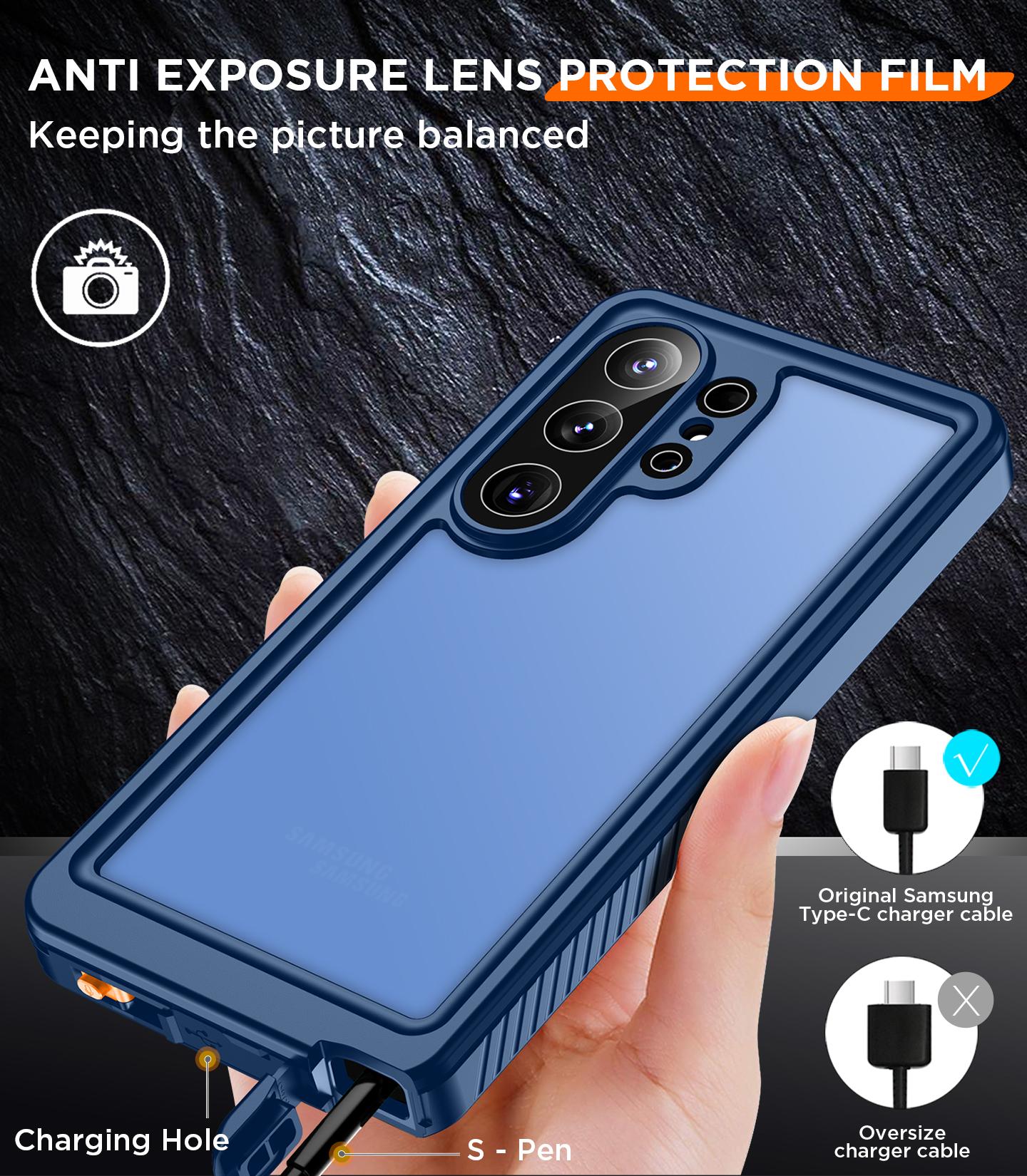 Temdan Designed for Samsung Galaxy S26Ultra Case Waterproof, Built-in Lens & Screen ProtectorMilitary Shockproof Dropproof IP68 Underwater Full BodyPhone Case-Blue/Black/Purple(2026)