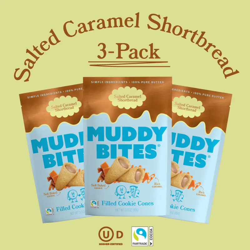 MUDDY BITES 3-PACK: Salted Caramel Shortbread