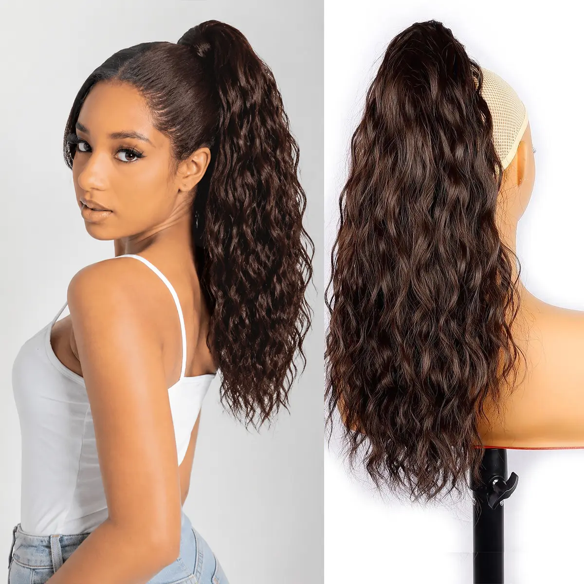 VOSILK Claw Clip Ponytail Extension, 14in Multi-Layered Fluffy Thick Synthetic Hair Piece, Soft Wavy Curly Clip Hair Extensions for Women - Natural Look for Dancing, Casual, Work Use, Date, Synthetic Fiber, Party Daily, Women's Fashion, 14 In, Wedding